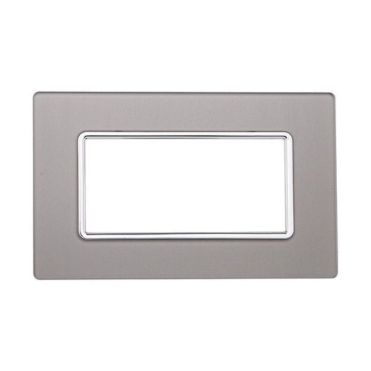 Placca In Vetro Serie Solar 4P Colore Silver Compatibile Con Bticino Matix