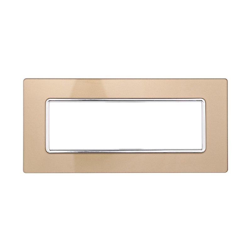 Placca In Vetro Serie Solar 6P Colore Oro Compatibile Con Bticino Matix