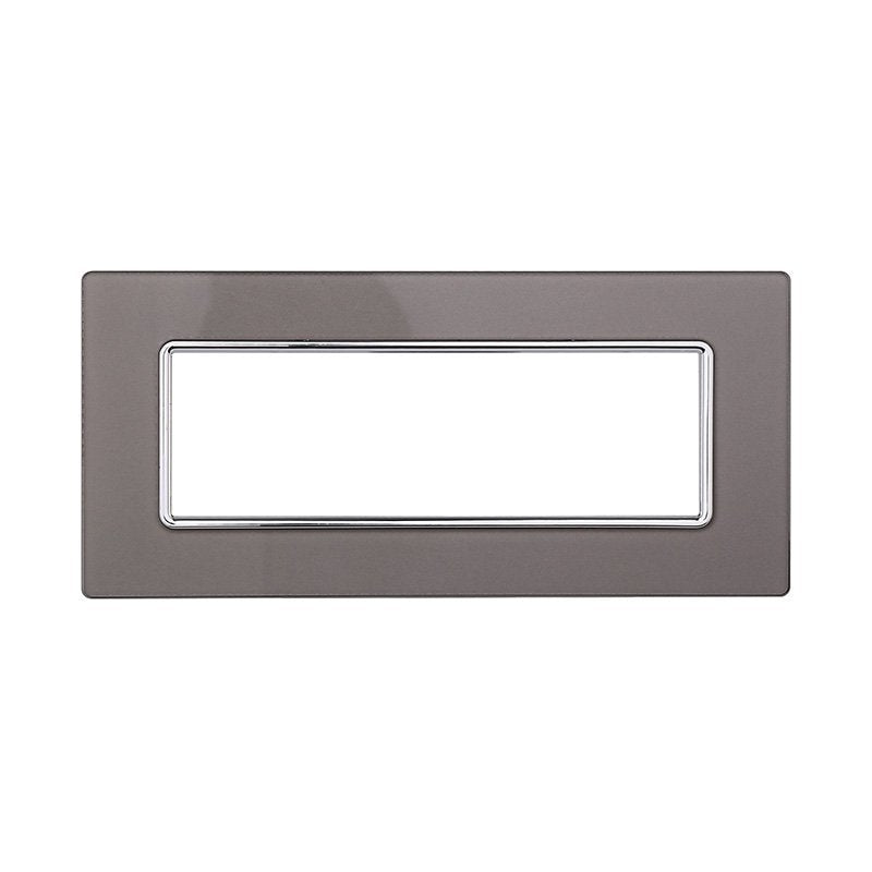 Placca In Vetro Serie Solar 6P Colore Silver Compatibile Con Bticino Matix
