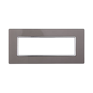 Placca In Vetro Serie Solar 6P Colore Silver Compatibile Con Bticino Matix