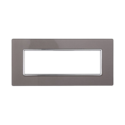 Placca In Vetro Serie Solar 6P Colore Silver Compatibile Con Bticino Matix
