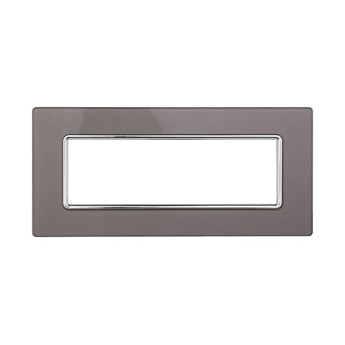 Placca In Vetro Serie Solar 6P Colore Silver Compatibile Con Bticino Matix