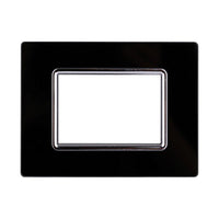 Placca In Vetro Serie Space 3P Colore Nero Compatibile Con Bticino Living Light
