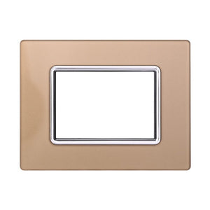Placca In Vetro Serie Space 3P Colore Oro Compatibile Con Bticino Living Light