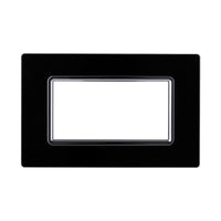 Placca In Vetro Serie Space 4P Colore Nero Compatibile Con Bticino Living Light