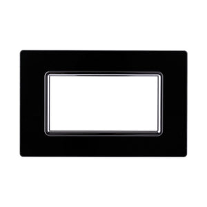 Placca In Vetro Serie Space 4P Colore Nero Compatibile Con Bticino Living Light