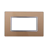 Placca In Vetro Serie Space 4P Colore Oro Compatibile Con Bticino Living Light