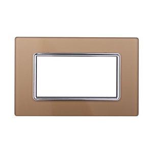 Placca In Vetro Serie Space 4P Colore Oro Compatibile Con Bticino Living Light