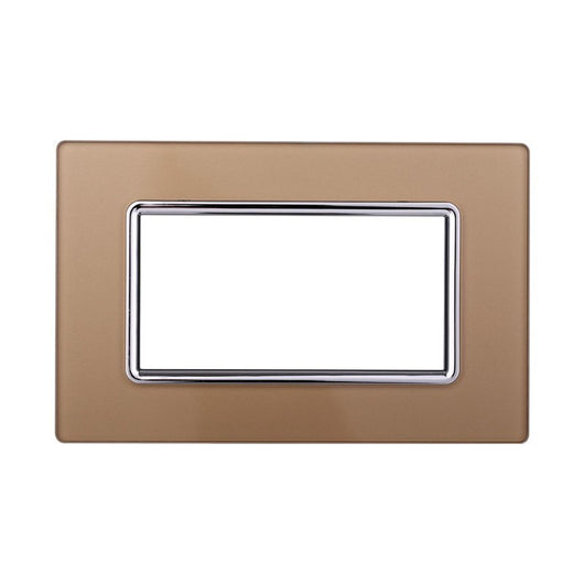 Placca In Vetro Serie Space 4P Colore Oro Compatibile Con Bticino Living Light