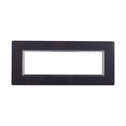 Placca In Vetro Serie Space 7P Colore Acciaio Scuro Compatibile Con Bticino Living Light