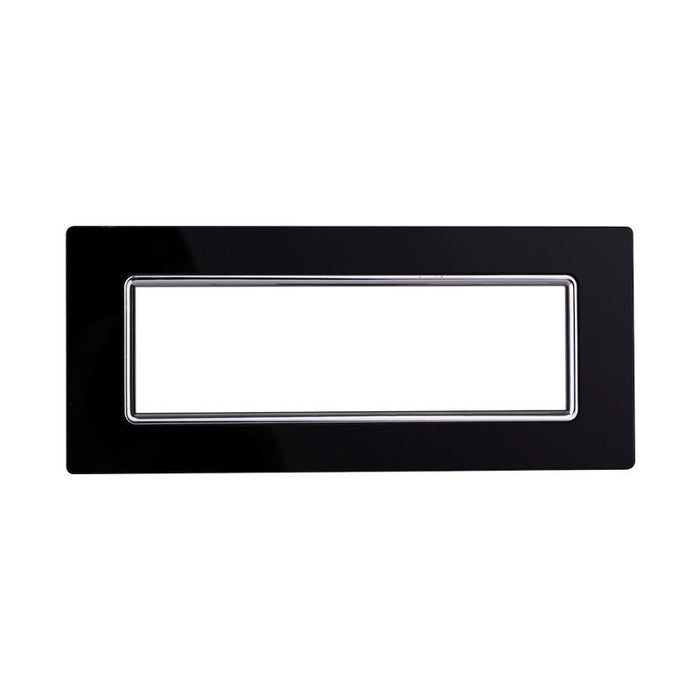Placca In Vetro Serie Space 7P Colore Nero Compatibile Con Bticino Living Light