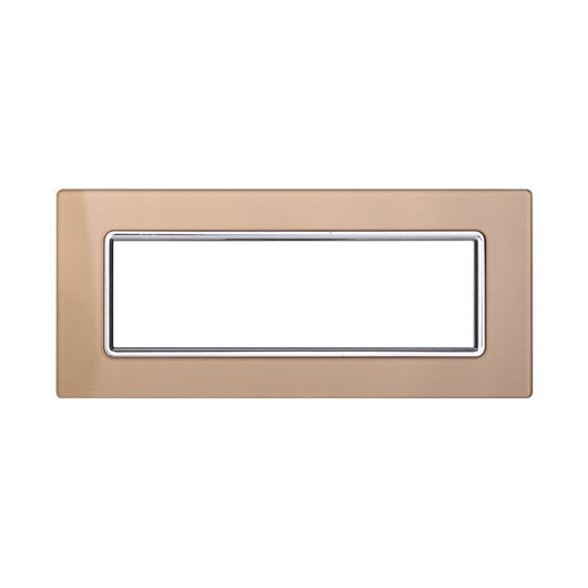 Placca In Vetro Serie Space 7P Colore Oro Compatibile Con Bticino Living Light