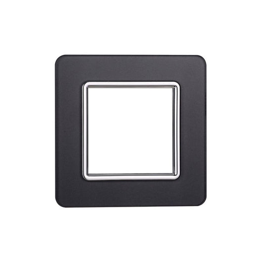 Placca In Vetro Serie Starlight 2P Colore Acciaio Scuro Compatibile Con Vimar Plana