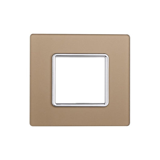 Placca In Vetro Serie Starlight 2P Colore Oro Compatibile Con Vimar Plana