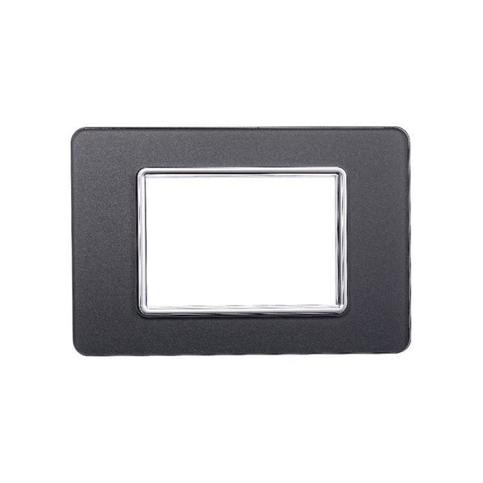 Placca In Vetro Serie Starlight 3P Colore Acciaio Scuro Compatibile Con Vimar Plana