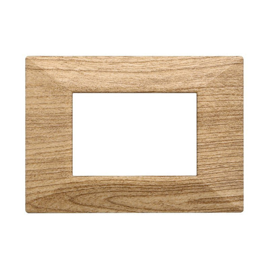 Placca Piramide Serie Moon 3P Colore Legno Scuro Compatibile Con Bticino Axolute