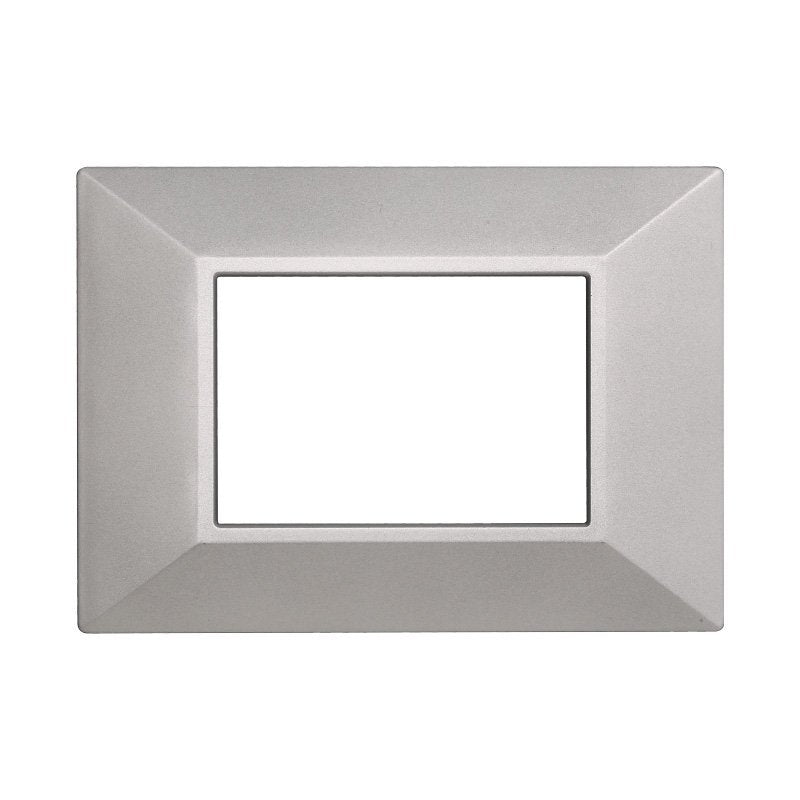 ETTROIT Placca Piramide Serie Moon 3P Colore Silver Compatibile Con Bticino Axolute