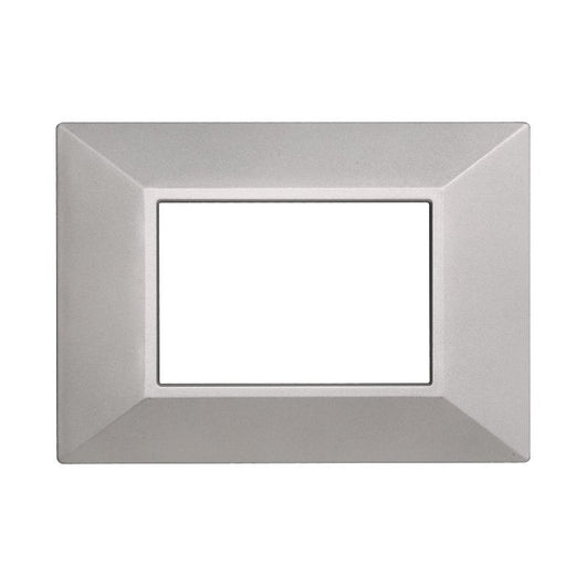 ETTROIT Placca Piramide Serie Moon 3P Colore Silver Compatibile Con Bticino Axolute