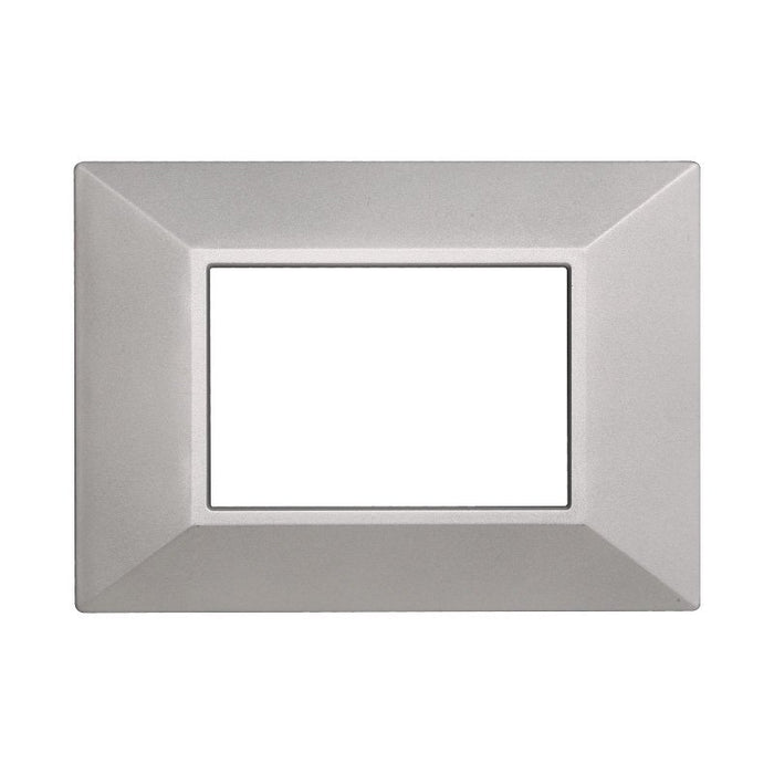 ETTROIT Placca Piramide Serie Moon 3P Colore Silver Compatibile Con Bticino Axolute