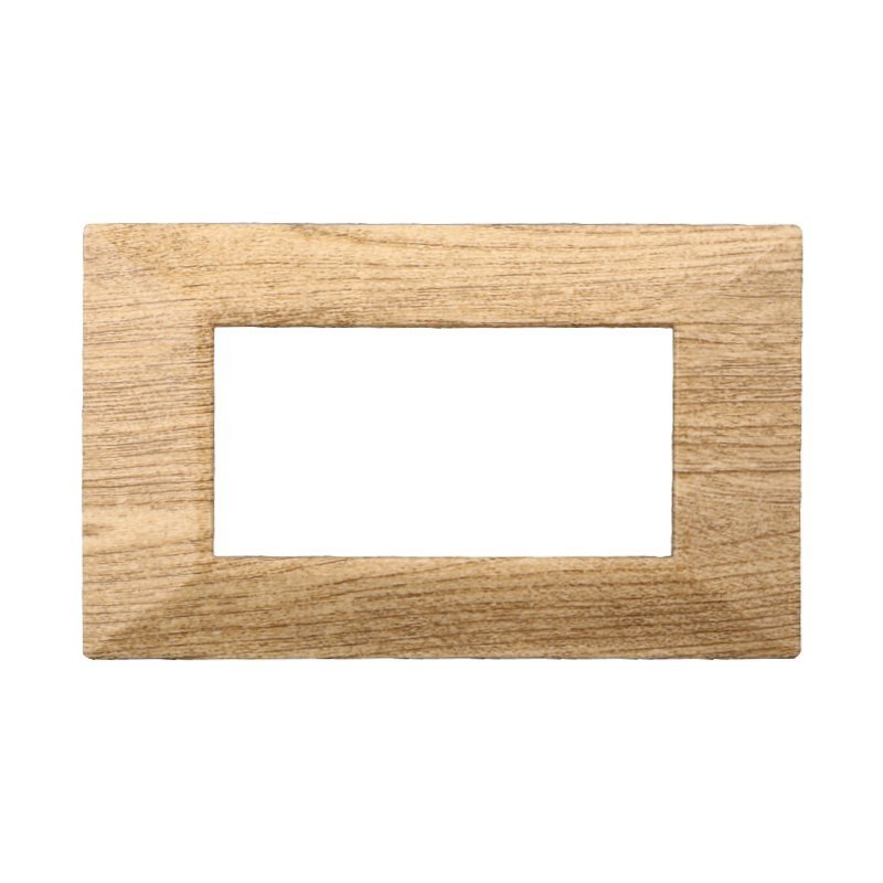 ETTROIT Placca Piramide Serie Moon 4P Colore Legno Scuro Compatibile Con Bticino Axolute