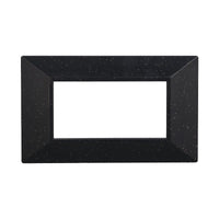 ETTROIT Placca Piramide Serie Moon 4P Colore Nero Brillante Compatibile Con Bticino Axolute