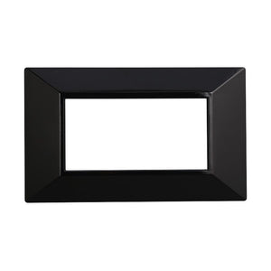 ETTROIT Placca Piramide Serie Moon 4P Colore Nero Compatibile Con Bticino Axolute