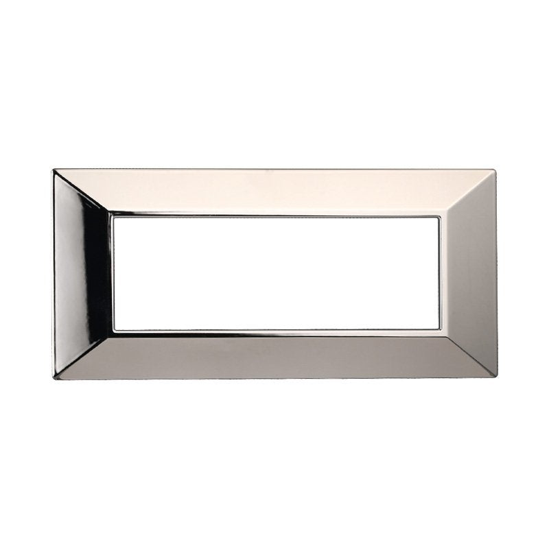 ETTROIT Placca Piramide Serie Moon 6P Colore Cromato Lucido Compatibile Con Bticino Axolute
