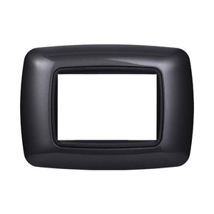 Placca Plastica Bombata Serie Space 3P Colore Acciaio Scuro Compatibile Con Bticino Living International