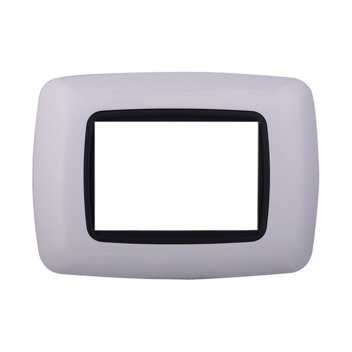 Placca Plastica Bombata Serie Space 3P Colore Bianco Compatibile Con Bticino Living International