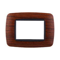 ETTROIT Placca Plastica Bombata Serie Space 3P Colore Radica Compatibile Con Bticino Living International