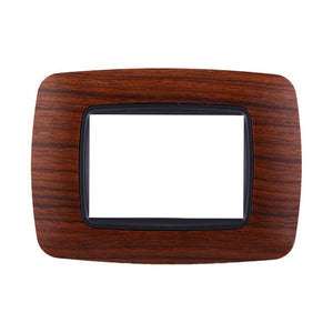 ETTROIT Placca Plastica Bombata Serie Space 3P Colore Radica Compatibile Con Bticino Living International