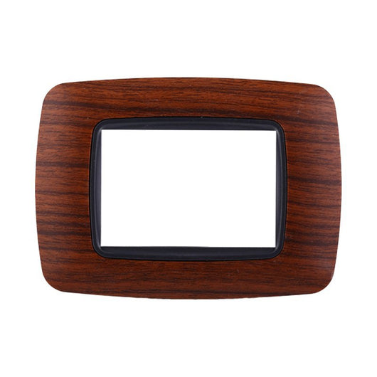 ETTROIT Placca Plastica Bombata Serie Space 3P Colore Radica Compatibile Con Bticino Living International