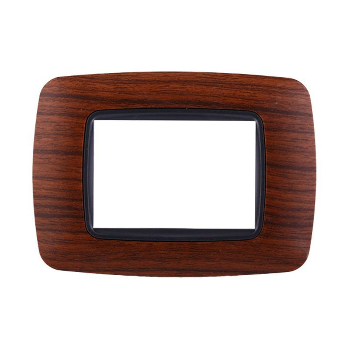 ETTROIT Placca Plastica Bombata Serie Space 3P Colore Radica Compatibile Con Bticino Living International