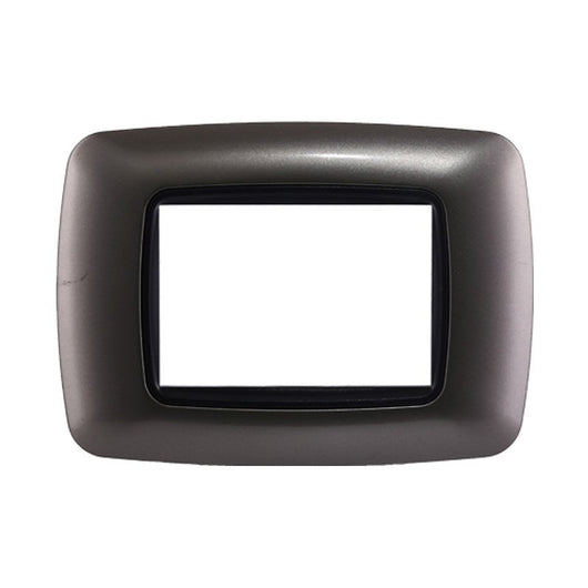 Placca Plastica Bombata Serie Space 3P Colore Titanio Compatibile Con Bticino Living International