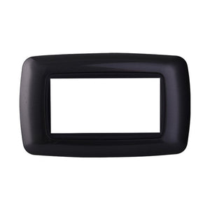 ETTROIT Placca Plastica Bombata Serie Space 4P Colore Acciaio Scuro Compatibile Con Bticino Living International