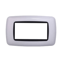 ETTROIT Placca Plastica Bombata Serie Space 4P Colore Bianco Compatibile Con Bticino Living International
