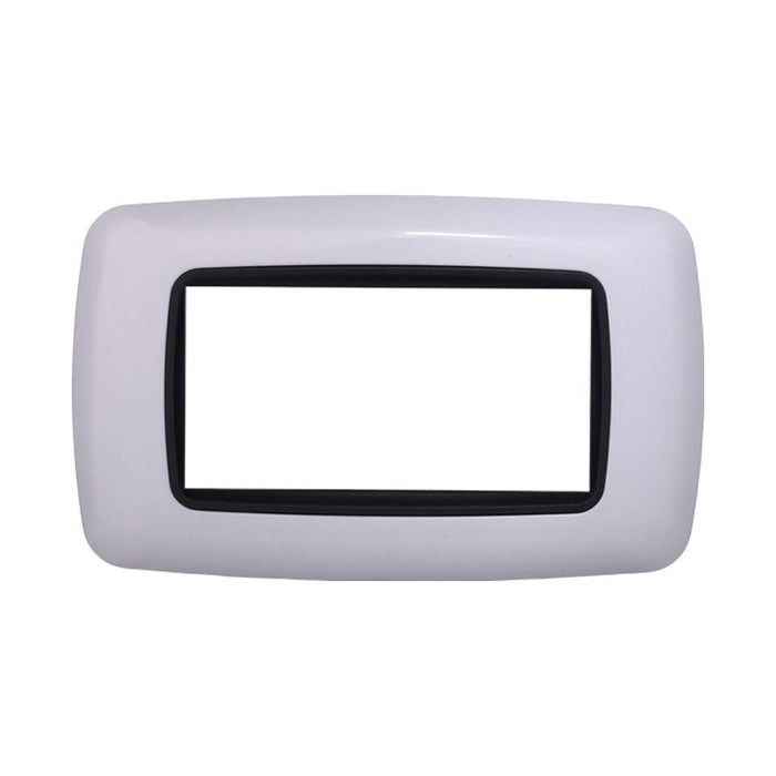 Placca Plastica Bombata Serie Space 4P Colore Bianco Compatibile Con Bticino Living International