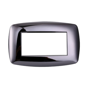 ETTROIT Placca Plastica Bombata Serie Space 4P Colore Cromato Lucido Compatibile Con Bticino Living International