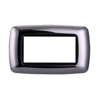 ETTROIT Placca Plastica Bombata Serie Space 4P Colore Cromato Lucido Compatibile Con Bticino Living International