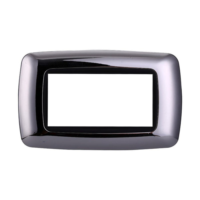 ETTROIT Placca Plastica Bombata Serie Space 4P Colore Cromato Lucido Compatibile Con Bticino Living International