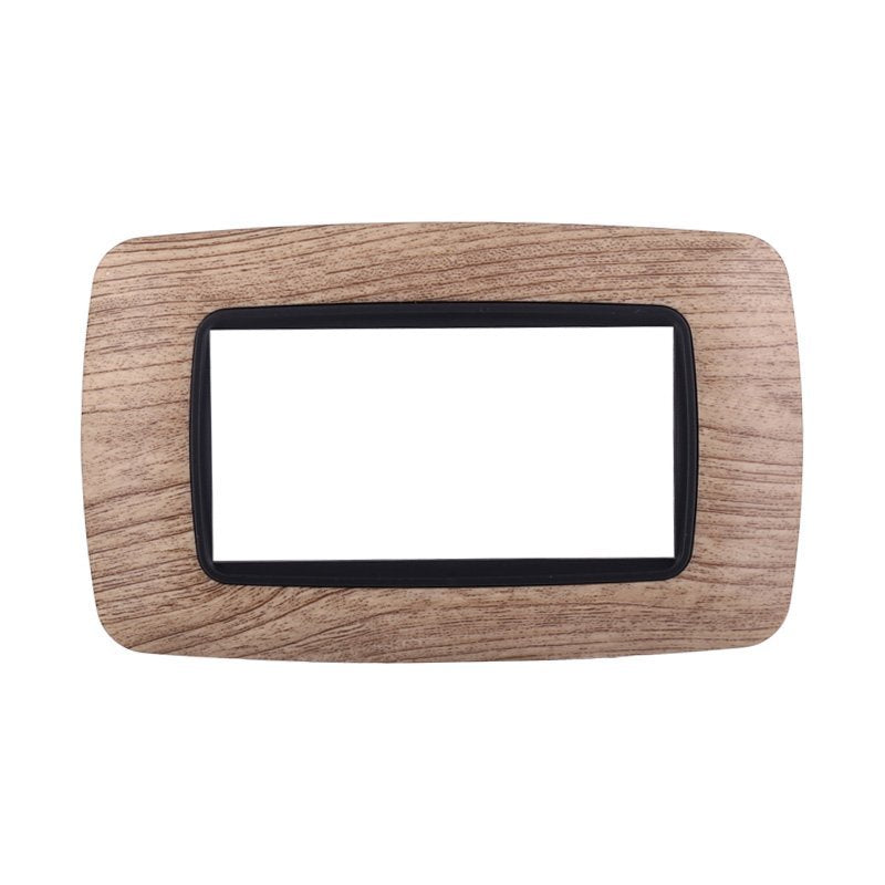 Placca Plastica Bombata Serie Space 4P Colore Legno Chiaro Compatibile Con Bticino Living International