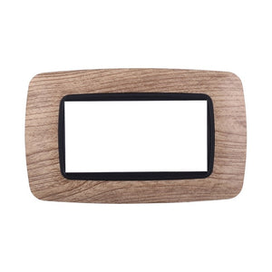 Placca Plastica Bombata Serie Space 4P Colore Legno Chiaro Compatibile Con Bticino Living International