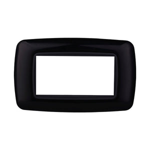Placca Plastica Bombata Serie Space 4P Colore Nero Compatibile Con Bticino Living International
