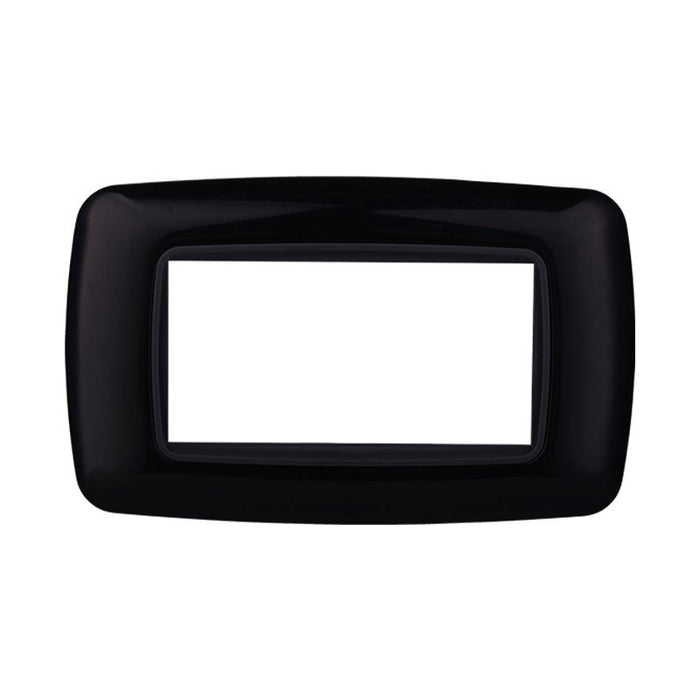 Placca Plastica Bombata Serie Space 4P Colore Nero Compatibile Con Bticino Living International