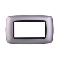 Placca Plastica Bombata Serie Space 4P Colore Silver Compatibile Con Bticino Living International