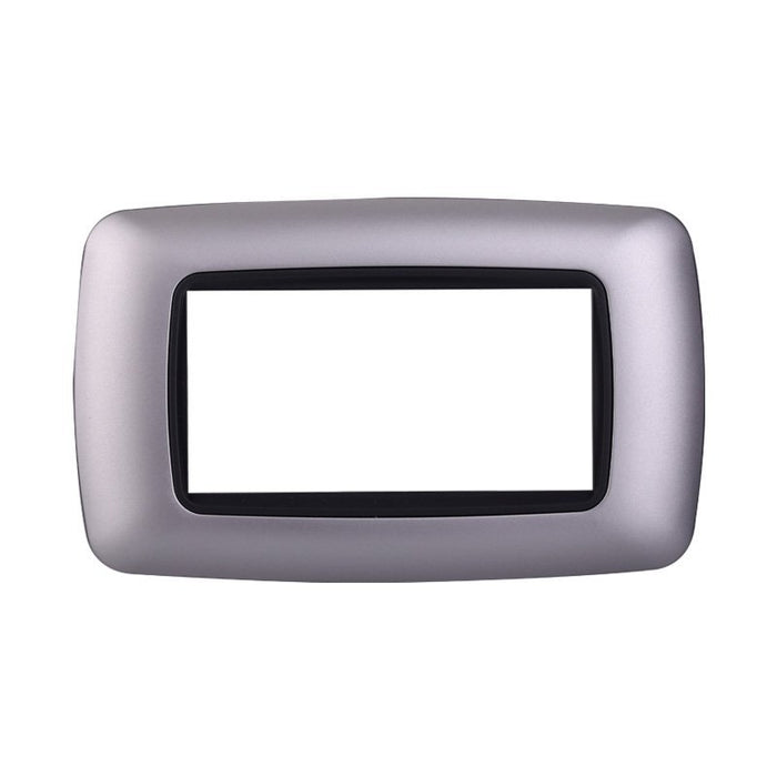Placca Plastica Bombata Serie Space 4P Colore Silver Compatibile Con Bticino Living International