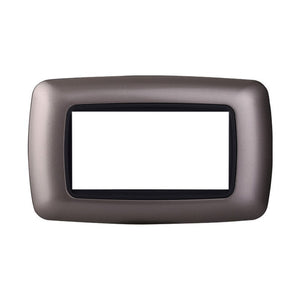 ETTROIT Placca Plastica Bombata Serie Space 4P Colore Titanio Compatibile Con Bticino Living International