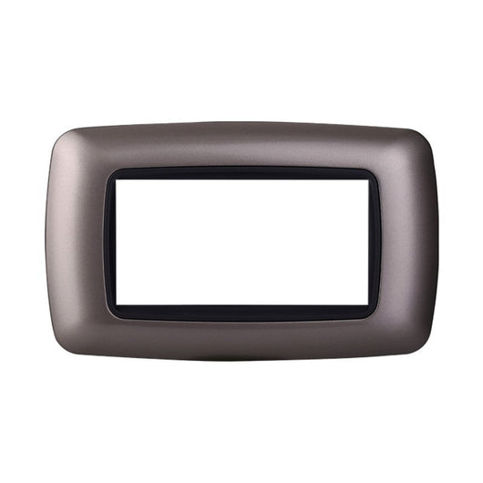 ETTROIT Placca Plastica Bombata Serie Space 4P Colore Titanio Compatibile Con Bticino Living International