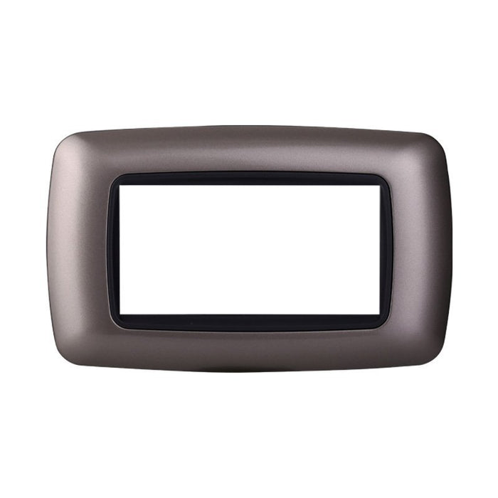 ETTROIT Placca Plastica Bombata Serie Space 4P Colore Titanio Compatibile Con Bticino Living International