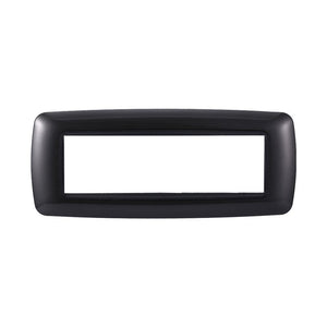 ETTROIT Placca Plastica Bombata Serie Space 7P Colore Acciaio Scuro Compatibile Con Bticino Living International